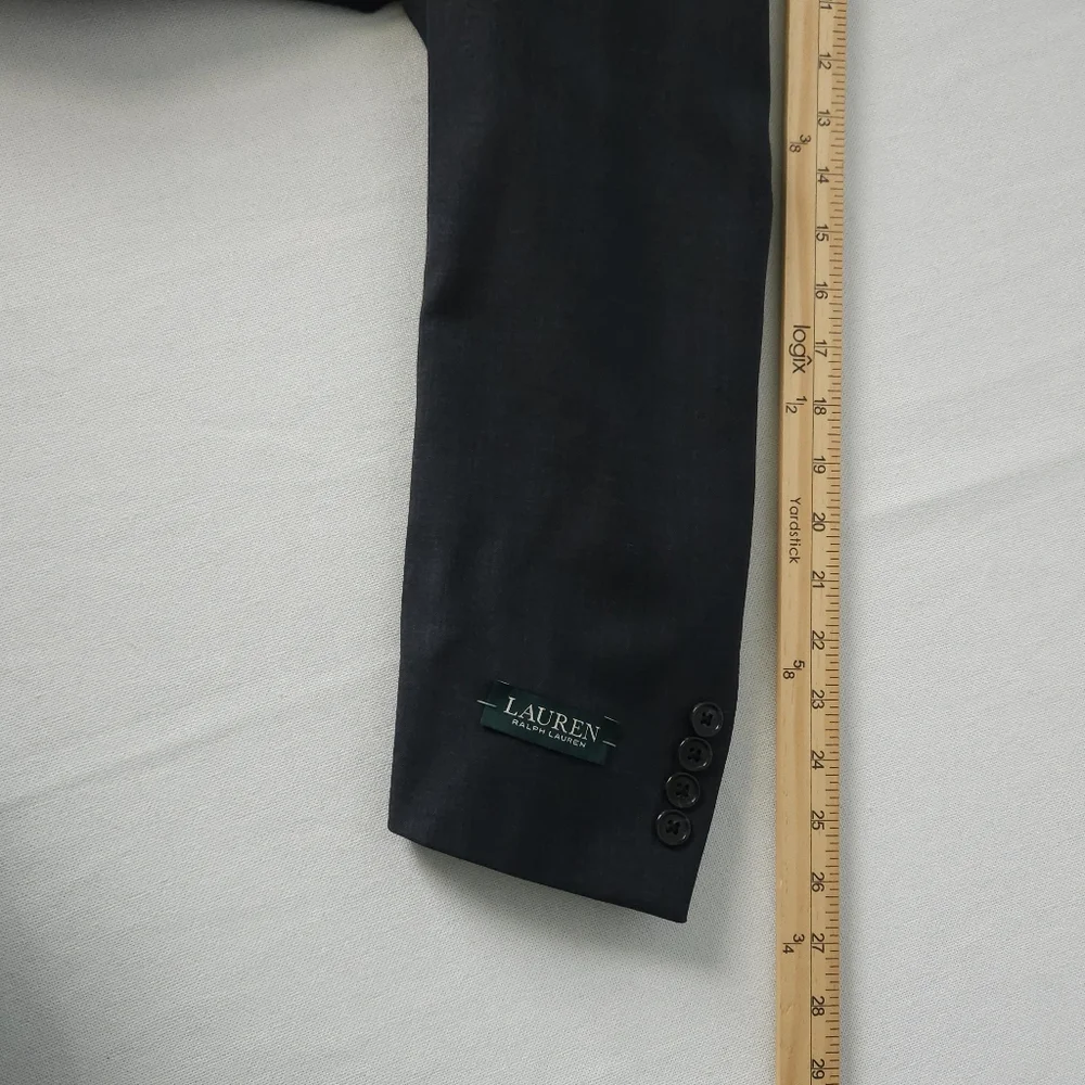 Lauren Ralph Lauren Mens 46R Charcoal Gray Wool Blazer Old Money‎ Aesthetic